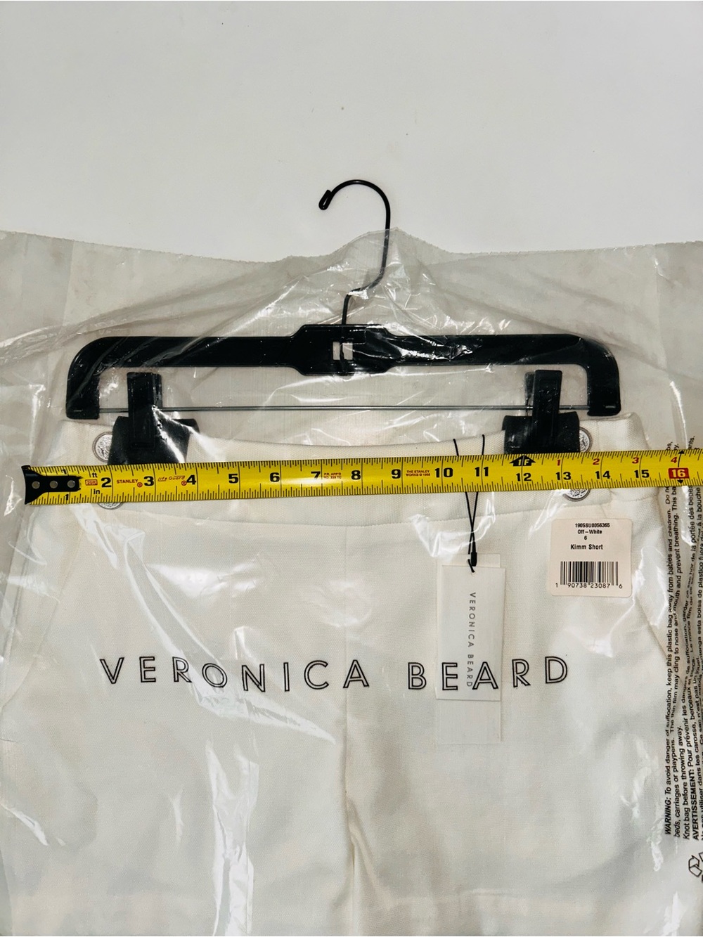 New Veronica Beard White Cream Kimm Short Size 6 - Picture 5 of 7